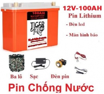 Bình Pin lithium 12V - 100Ah Chống thấm nước 