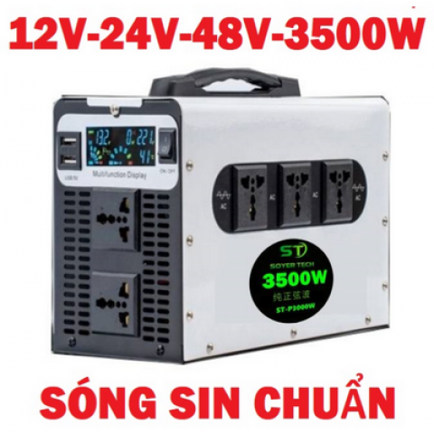 Bộ chuyển đổi điện Sin Chuẩn 12V-24V-48V-3500W-SOYER TEC