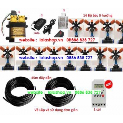 Bộ KIT tưới Lan tự động cho diện tích 50-60m2 có hẹn giờ - 50-60m2
