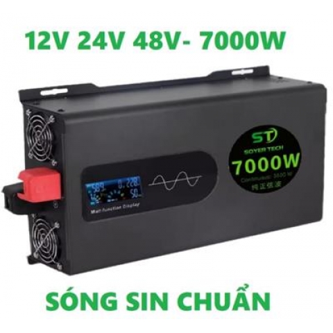 Bộ chuyển đổi điện Sin Chuẩn 7000W-Bộ Đổi Nguồn 12V24V48V sang 220V Sin Chuẩn STB-7000w-SOYER TECH