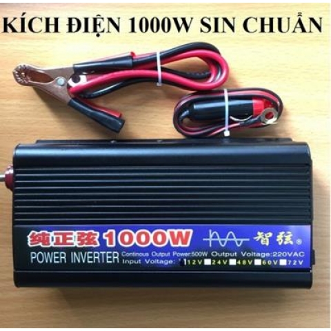 Kich điện 12v24V lên 220v 1000W - Kich điện 12v lên 220v 1000W