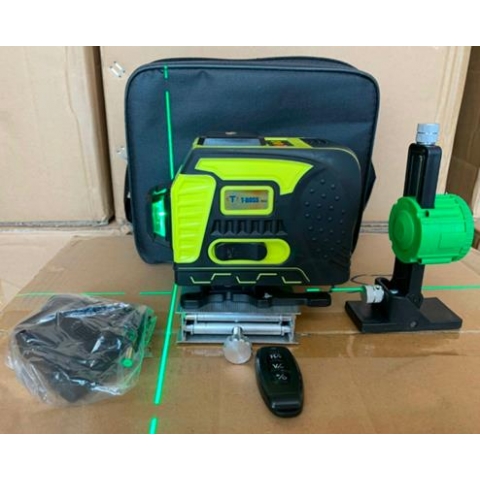Máy cân mực bắn cốt laser T- BOSS 12 tia xanh laze có điều khiển, kính, sạc, chân đế máy, hộp nhựa
