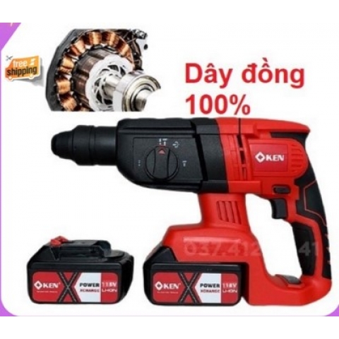 Máy khoan bê tông pin Ken máy không chổi than