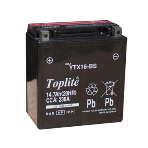 ẮC QUY MOTO PKL TOPLITE YTX16-BS 12V-14AH (HÀNG NGOẠI NHẬP)
