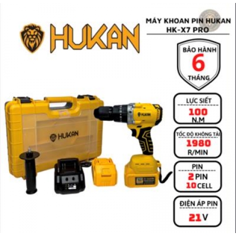 Máy Khoan Pin HUKAN HK-X7 PRO 3 Chức Năng Không Thổi Than 21V Chính Hãng