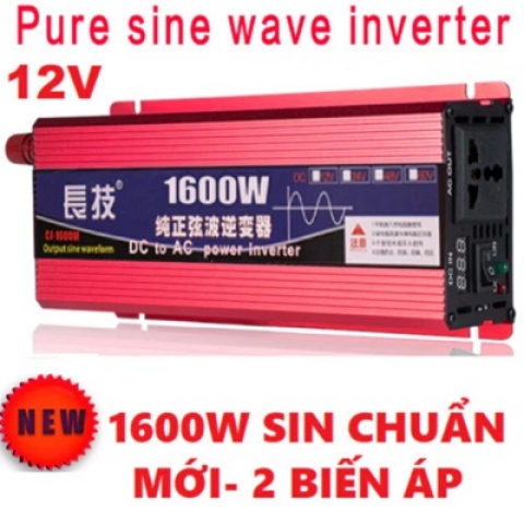 Bộ Kich Điện Inverter 12v Công Suất 1600w Sin Chuẩn-Đổi Nguồn DC 12v Lên 220v Công Suất 1600w Sin Chuẩn