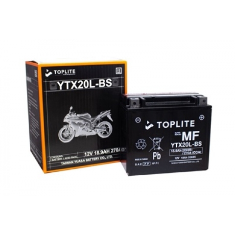 Ắc Quy Moto PKL Toplite YTX20L-BS 12V-18Ah (HÀNG NGOẠI NHẬP)