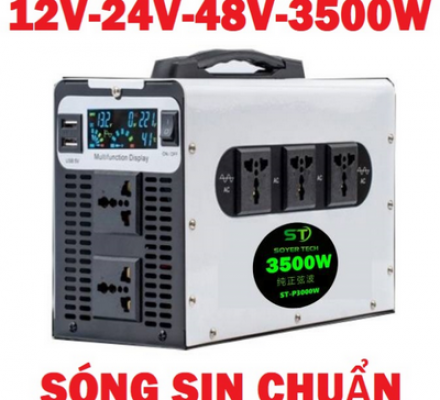 Bộ chuyển đổi điện Sin Chuẩn 12V-24V-48V-3500W-SOYER TEC